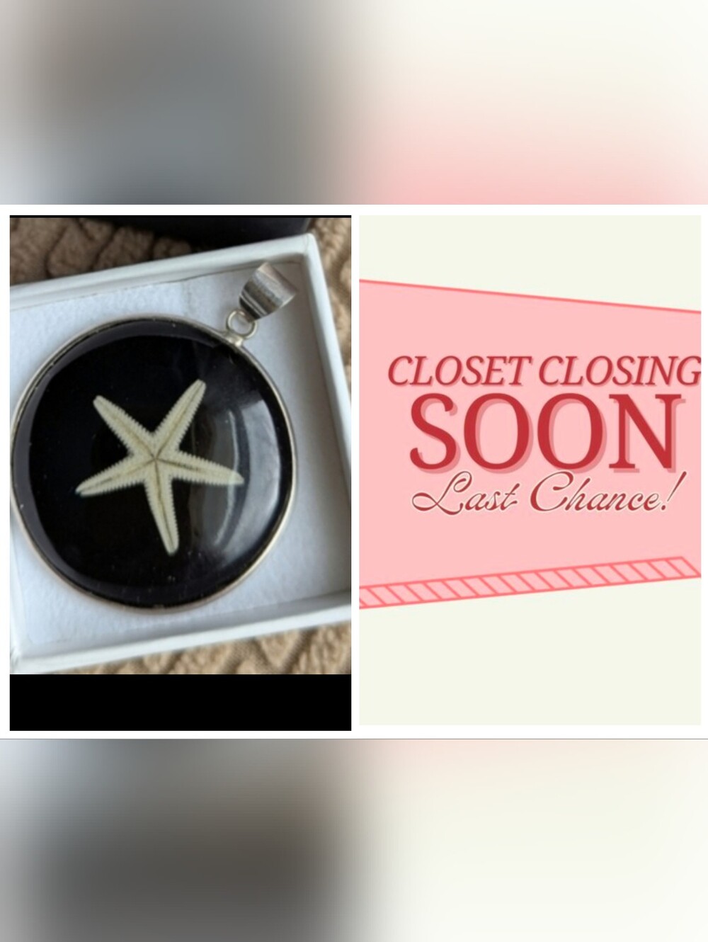 MAKE AN OFFER/// Black Starfish Pendant/silver 925. Elegant!